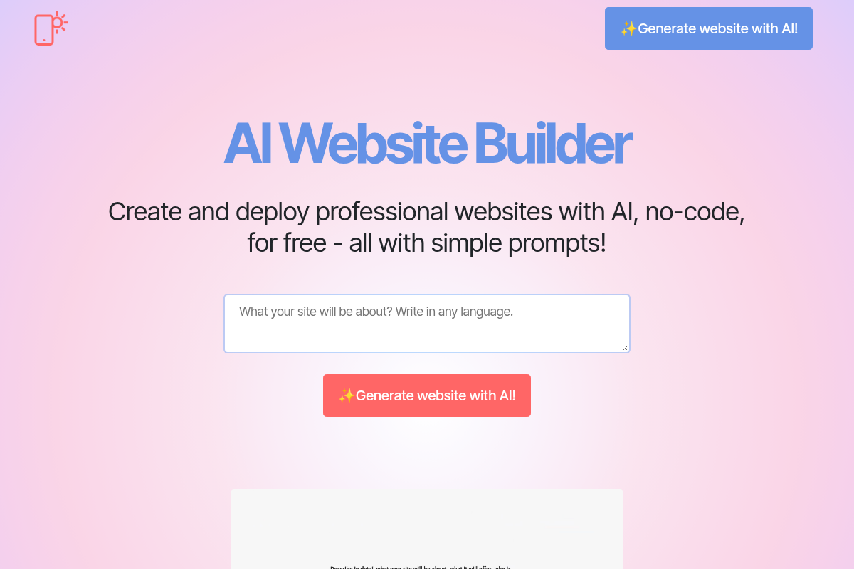 Mobirise AI Website Builder website preview